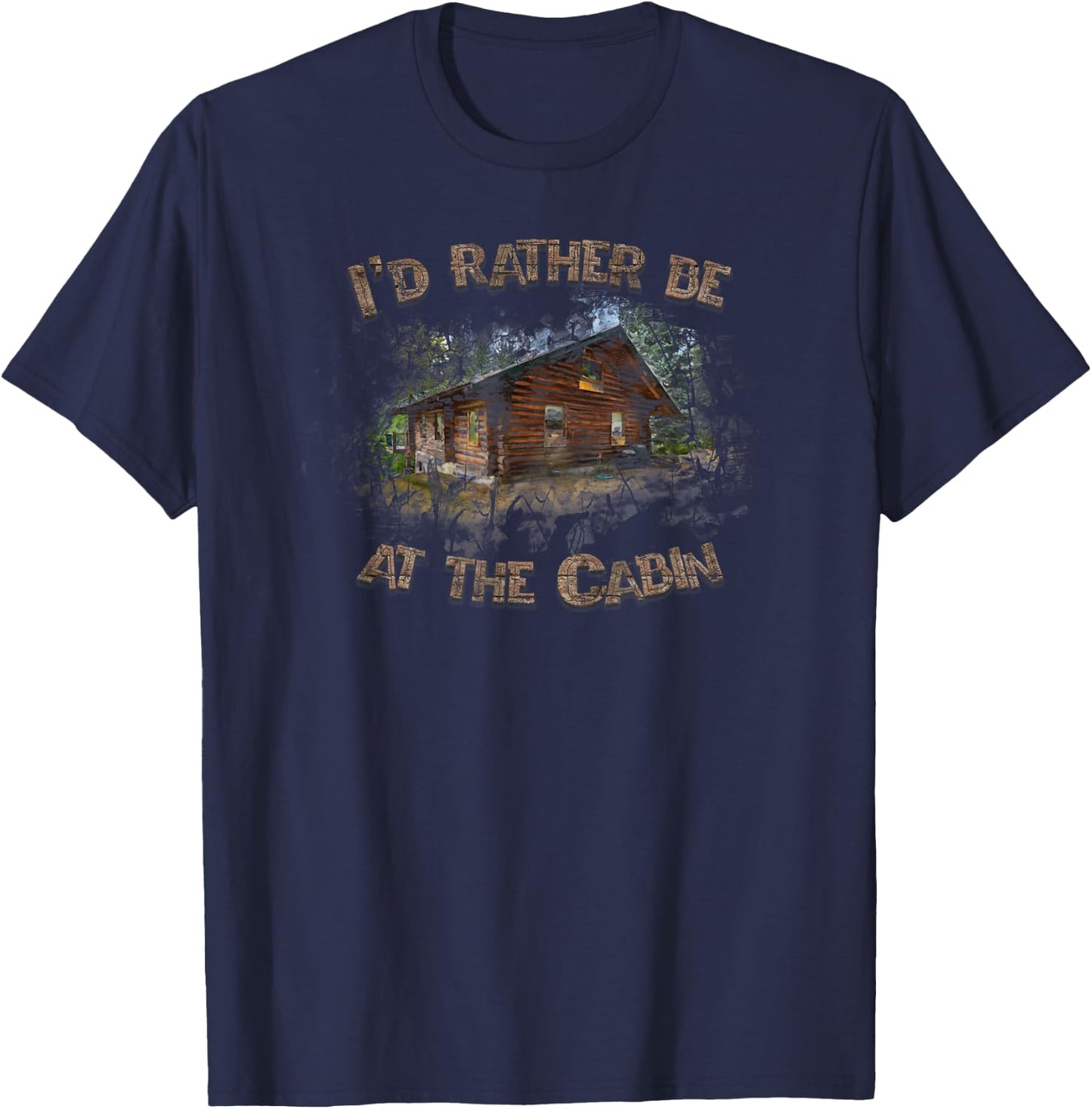 I'd Rather be at the Cabin Camp T-Shirt - T-Shirt | Navy
