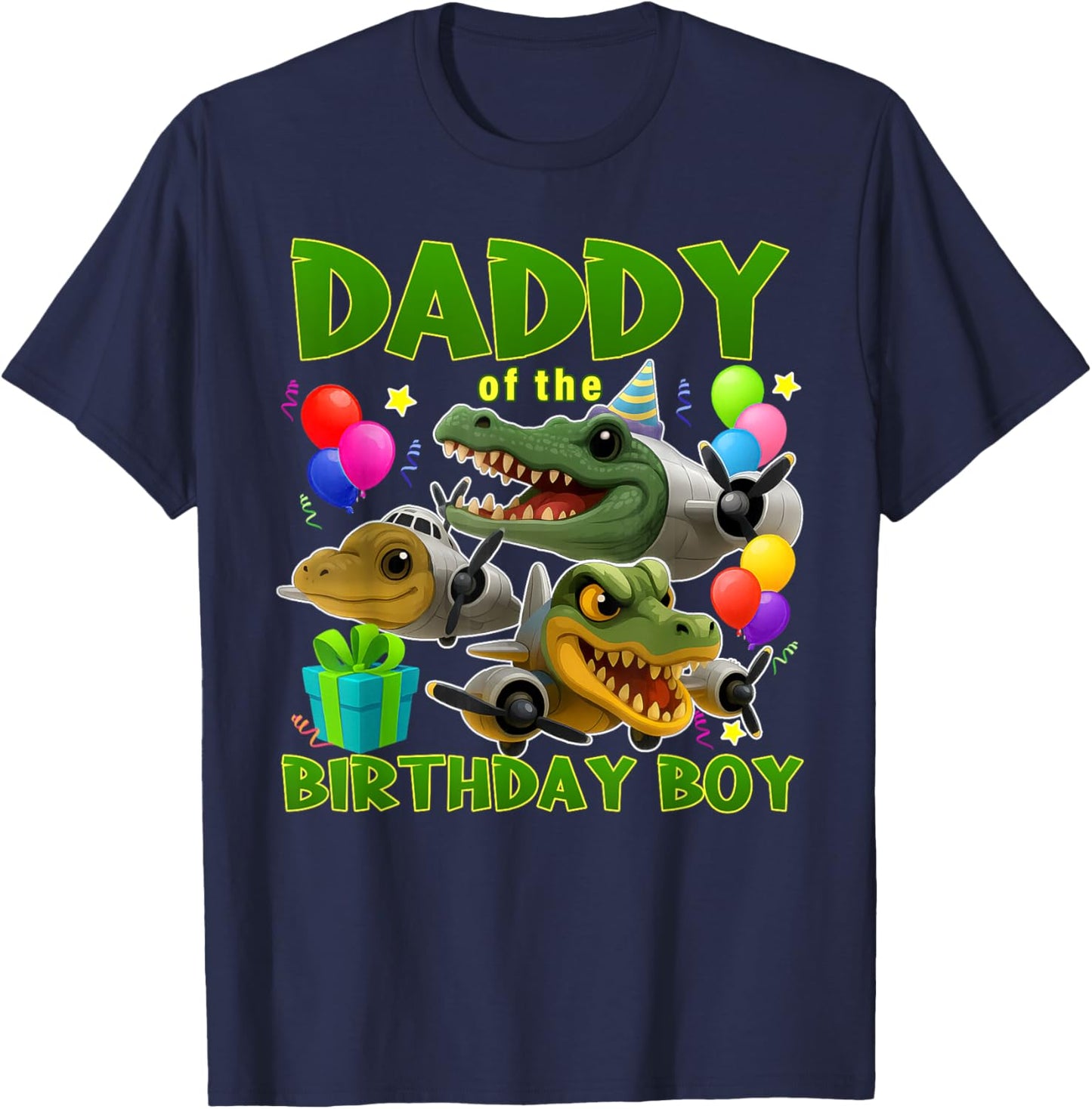 Daddy Of The Birthday Boy Bombardino Crocodilo Family T-Shirt - T-Shirt | Navy