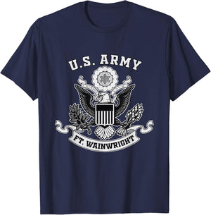 Fort Wainwright Alaska Military Base Eagle Emblem Vintage T-Shirt - T-Shirt | Navy