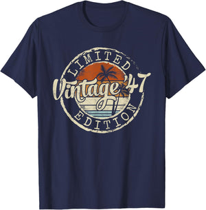 Vintage 1947 78th Birthday Gifts Women 78 Year Old T-Shirt - T-Shirt | Navy
