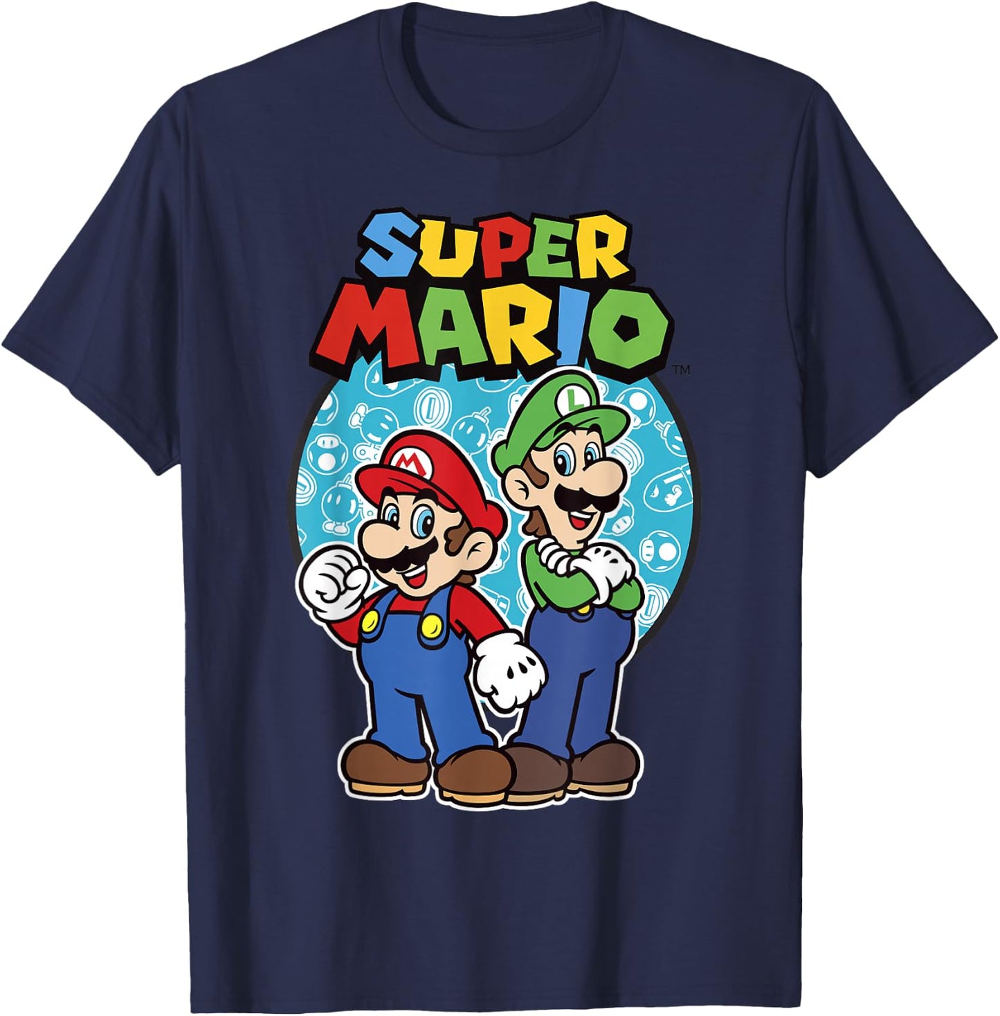 Nintendo Super Mario Luigi & Mario Brothers Ready To Play T-Shirt - T-Shirt | Navy