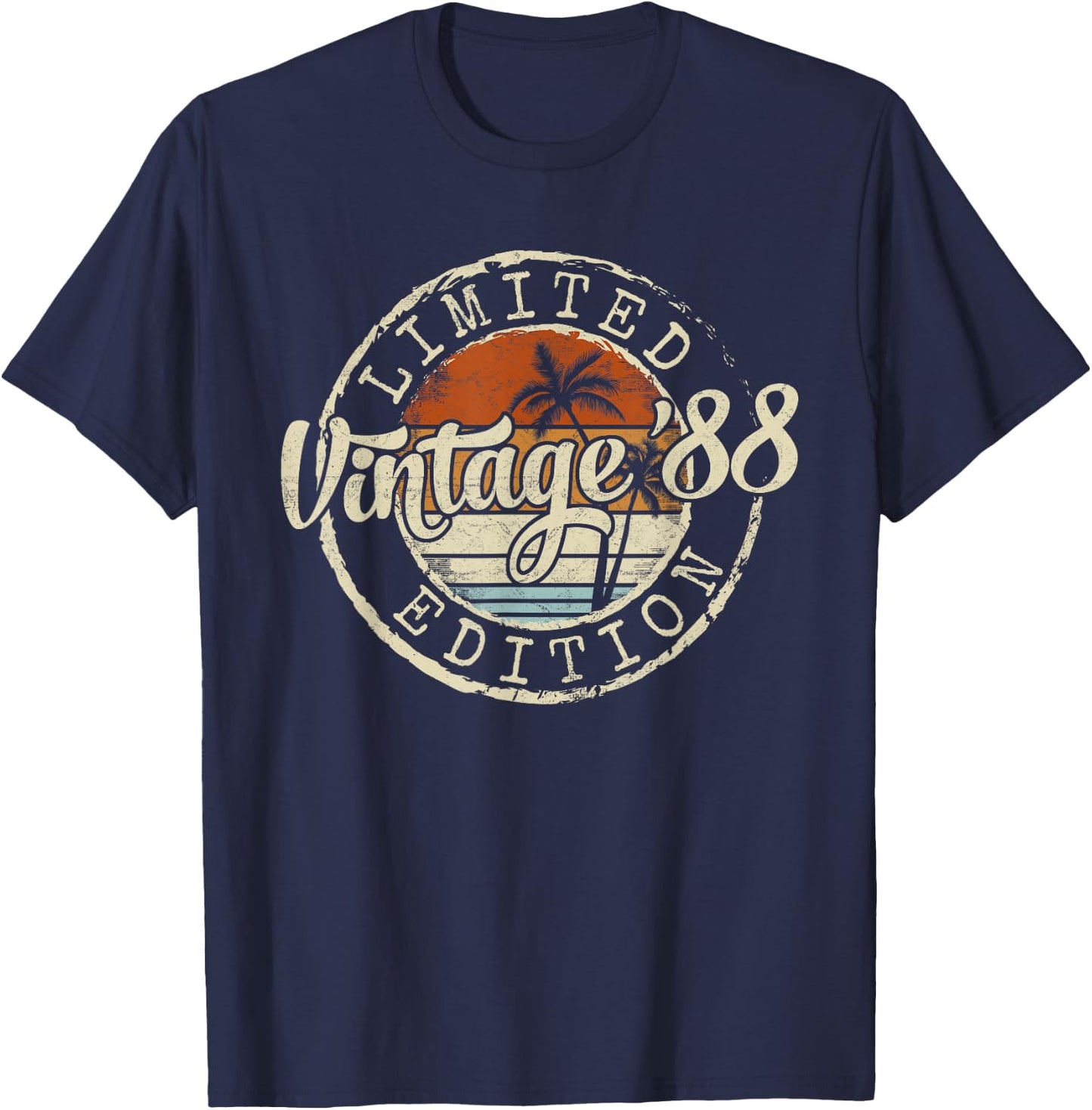 Vintage 1988 38th Birthday Gifts 38 Year Old Women T-Shirt - T-Shirt | Navy