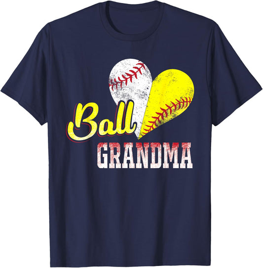 Funny Ball Grandma Baseball Softball T-Shirt - T-Shirt | Navy