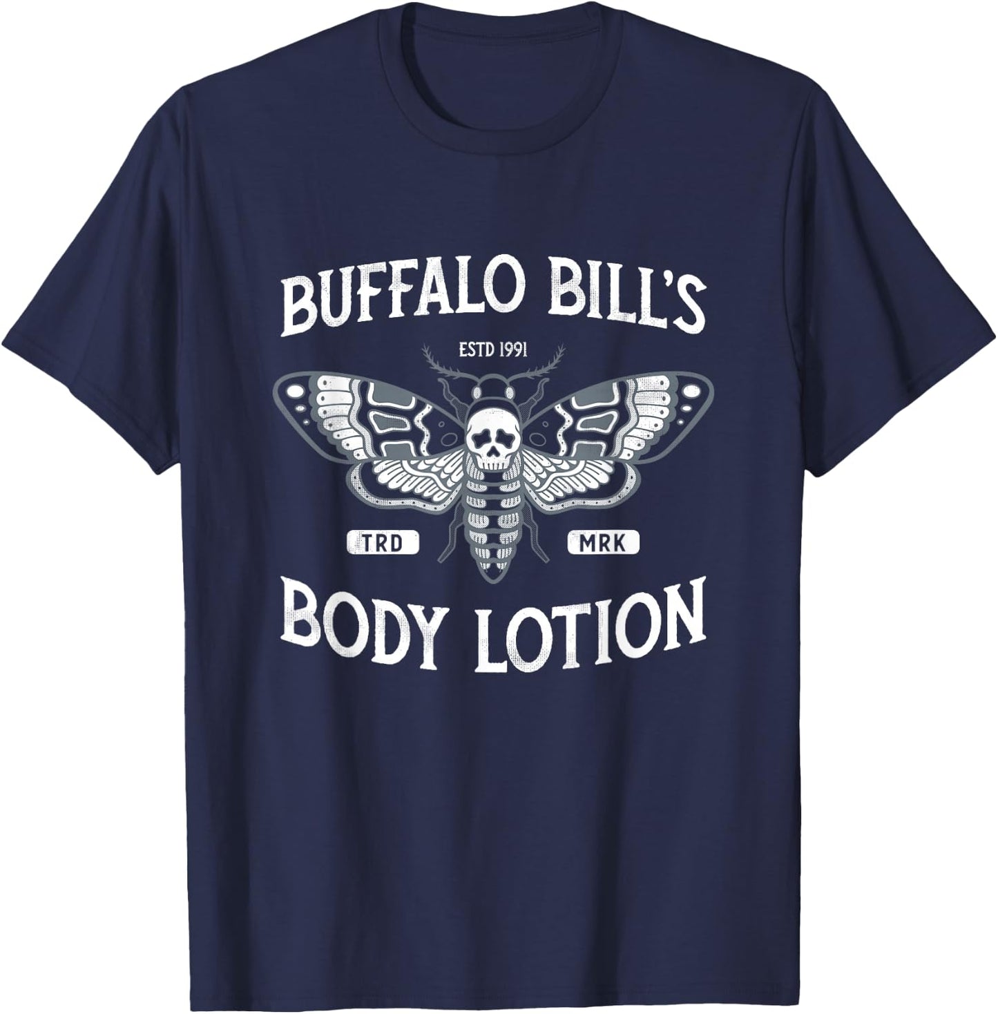Goth Body Lotion - Deaths Head Moth - Horror T-Shirt - T-Shirt | Navy