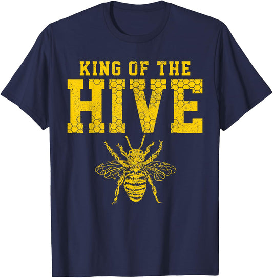 King Of The Hive Shirt - Bee Funny Beekeeper Gift T-Shirt - T-Shirt | Navy