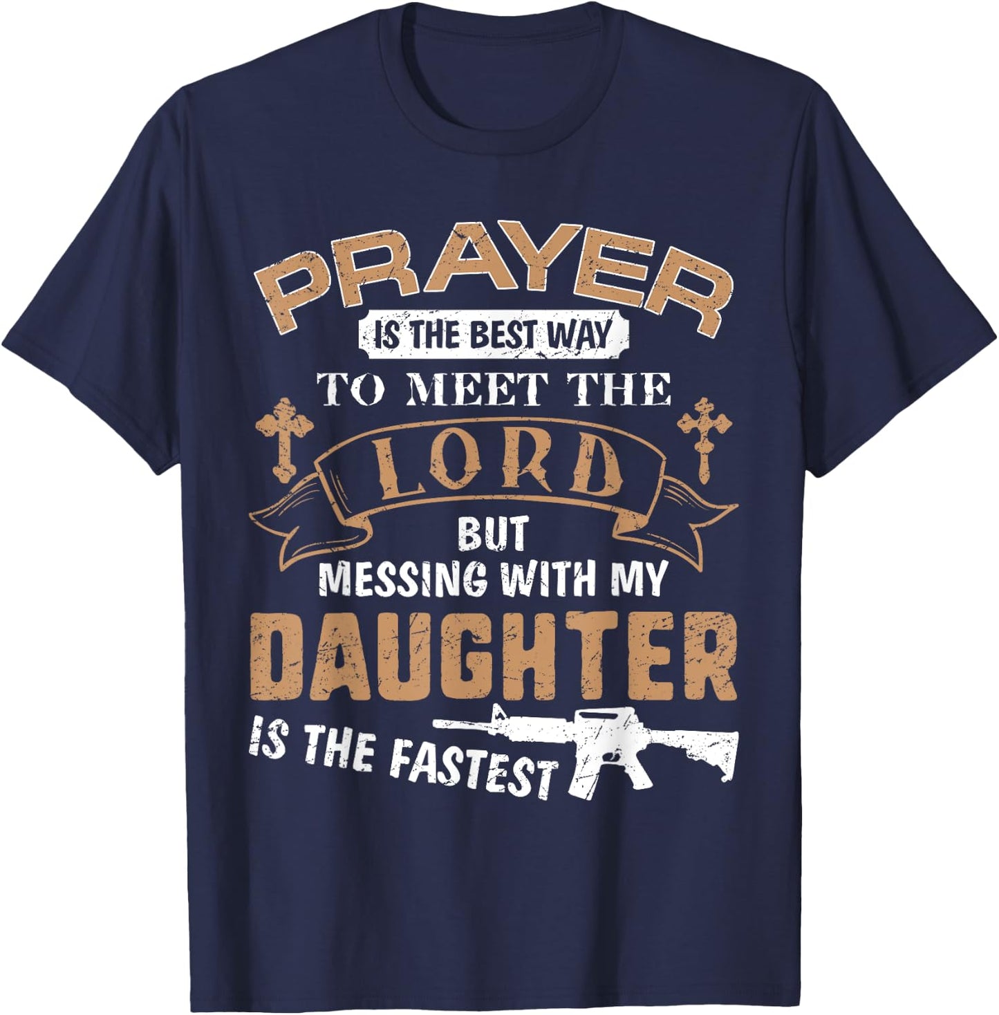 Father Day Funny For Proud Daddy Dad If You Mess My Daughter T-Shirt - T-Shirt | Navy