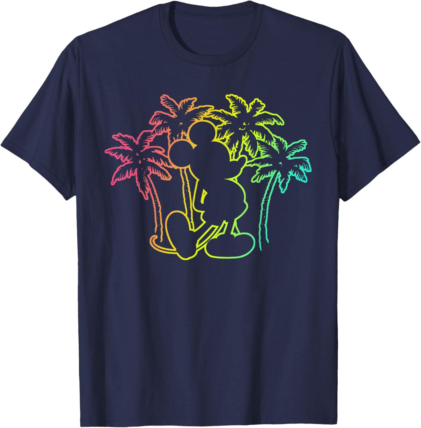 Disney - Mickey Mouse Silhouette Palm Trees T-Shirt - T-Shirt | Navy