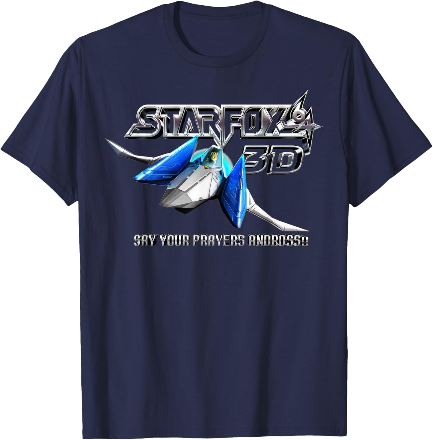 Star Fox 64 3D Say Your Prayers Andross! Graphic T-Shirt - T-Shirt | Navy
