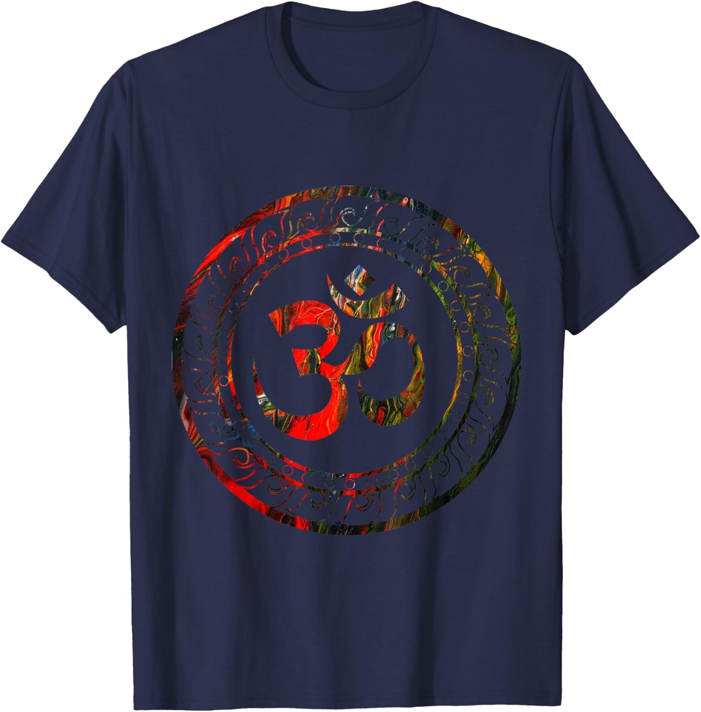 Om Ohm Aum Buddhism Symbol Yoga Sanskrit T-Shirt - T-Shirt | Navy