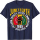 Juneteenth Men Black Freedom Equality Celebration T-Shirt - T-Shirt | Navy