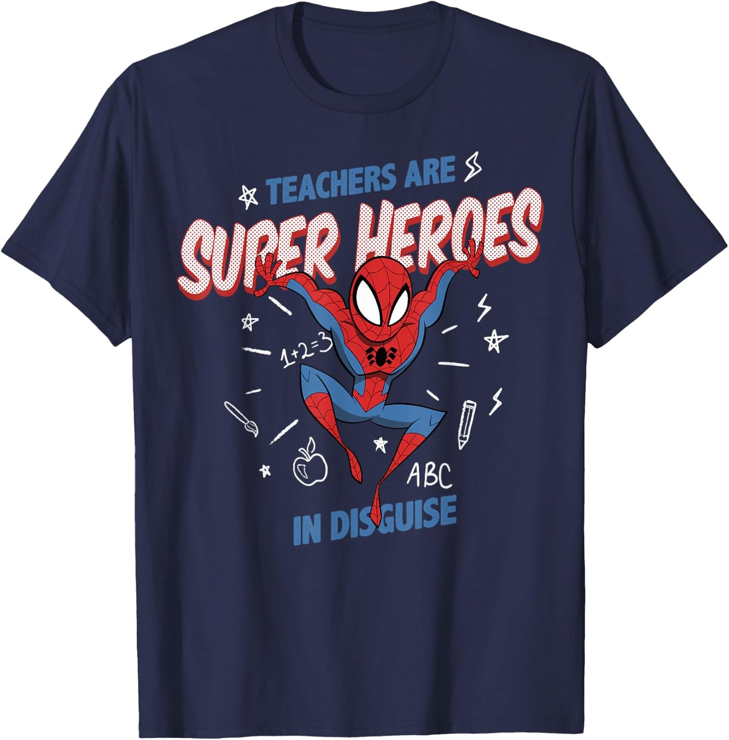 Marvel Spider-Man Teachers are Super Heroes T-Shirt - T-Shirt | Navy