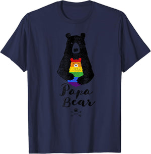LGBT Dad & Mom Papa Bear Mama Bear LGBT Shirt T-Shirt - T-Shirt | Navy
