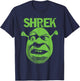 Shrek Grumpy Green Comic Art Face T-Shirt - T-Shirt | Navy