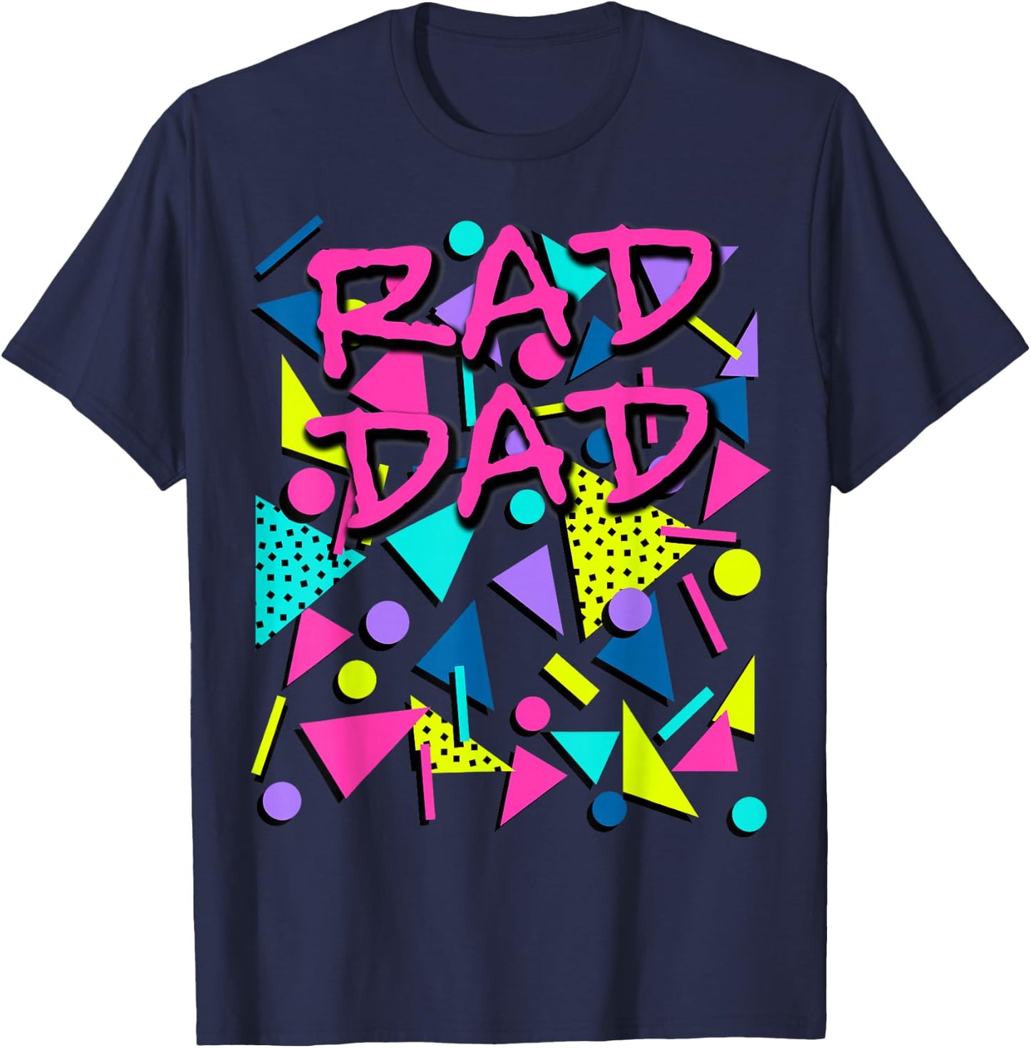 Rad Dad 80s Throwback T-Shirt - T-Shirt | Navy