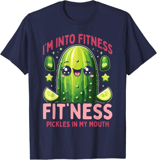 Fit'ness Pickles In My Mouth Canned Pickle T-Shirt - T-Shirt | Navy