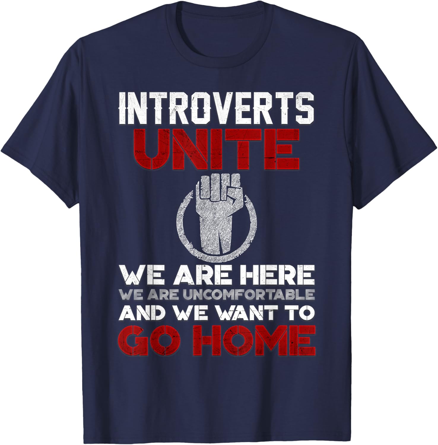 Funny INTP Introverts Unite Anti Social Women T-Shirt - T-Shirt | Navy