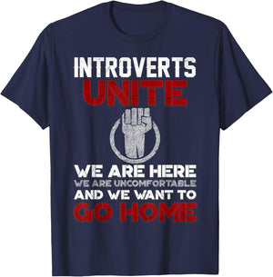 Funny INTP Introverts Unite Anti Social Women T-Shirt - T-Shirt | Navy