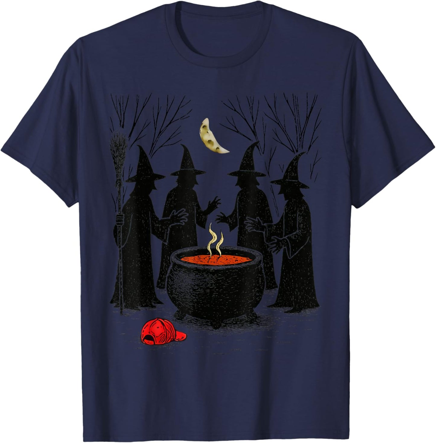Spooky Witch Halloween Anti Trump Feminist Women Rights T-Shirt - T-Shirt | Navy