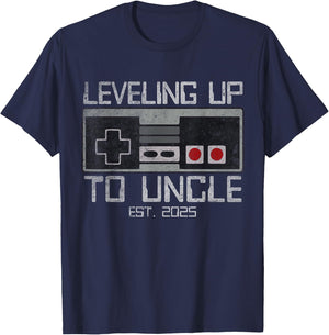 Leveling Up To Uncle 2025 Leveled Up For Future Uncle T-Shirt - T-Shirt | Navy