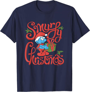 The Smurfs Christmas Have A Smurfy Christmas T-Shirt - T-Shirt | Navy