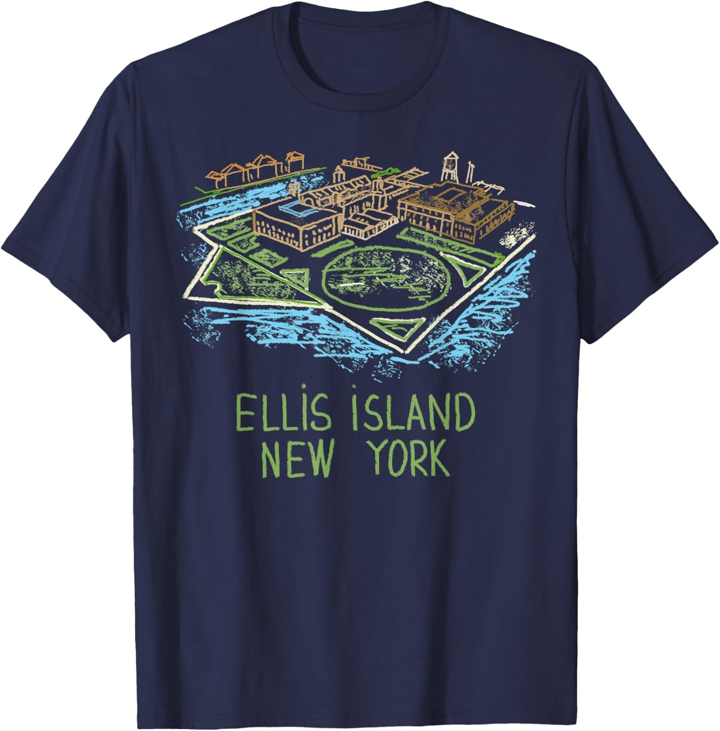 Ellis Island New York T Shirt T-Shirt - T-Shirt | Navy