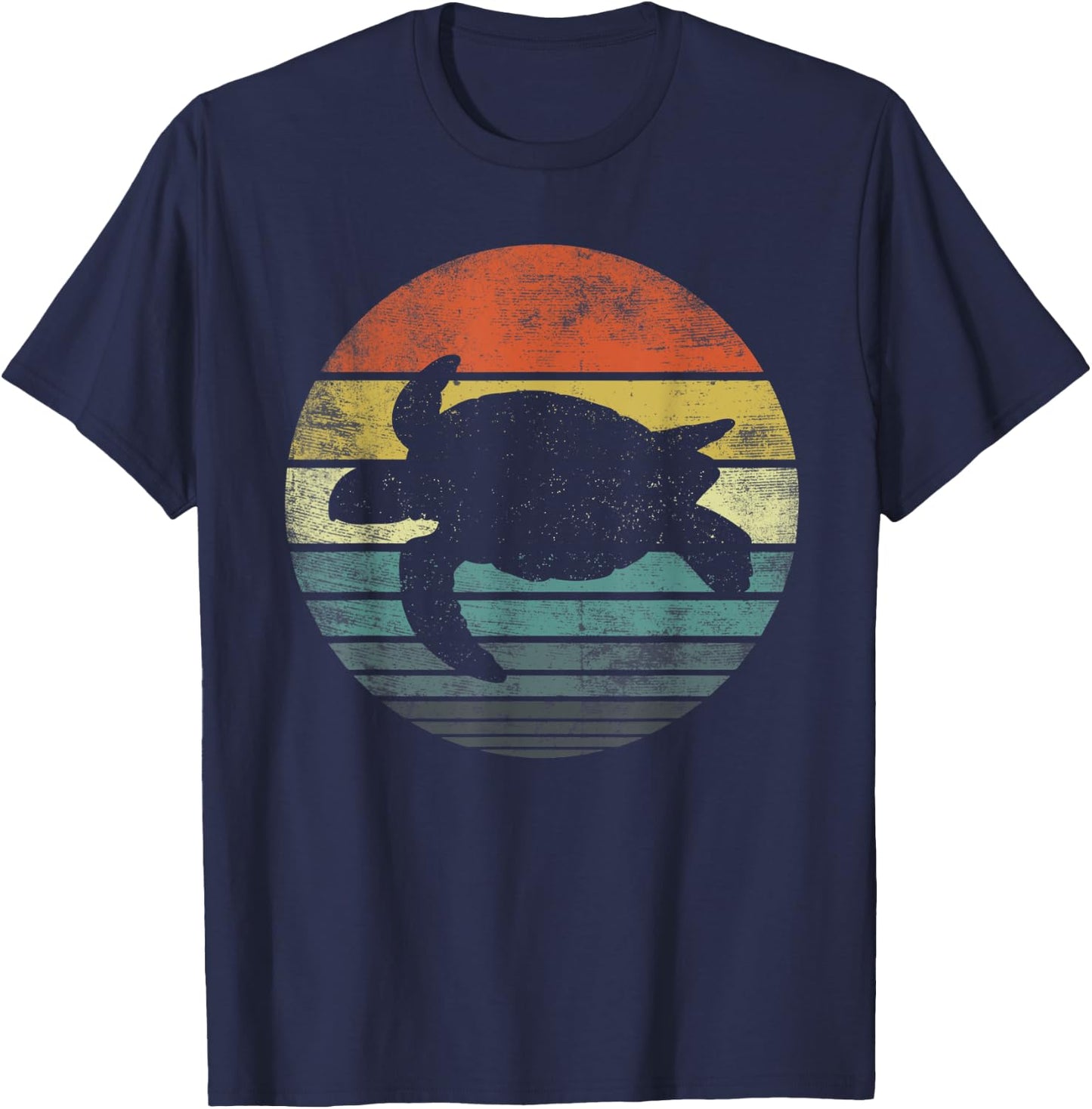 Turtle Lover Gifts Retro Vintage Zoo Reptile Silhouette T-Shirt - T-Shirt | Navy