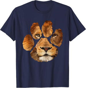 Lion Paw Print Animal T-Shirt - T-Shirt | Navy