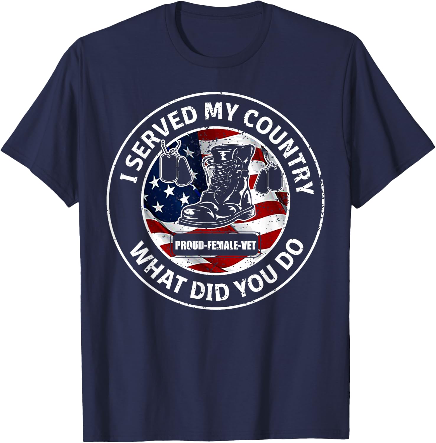 I Served My Country Veteran What Did You Do T Shirts T-Shirt - T-Shirt | Navy