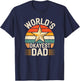 World's Okayest Dad - Funny Fathers Day Retro Vintage T-Shirt - T-Shirt | Navy