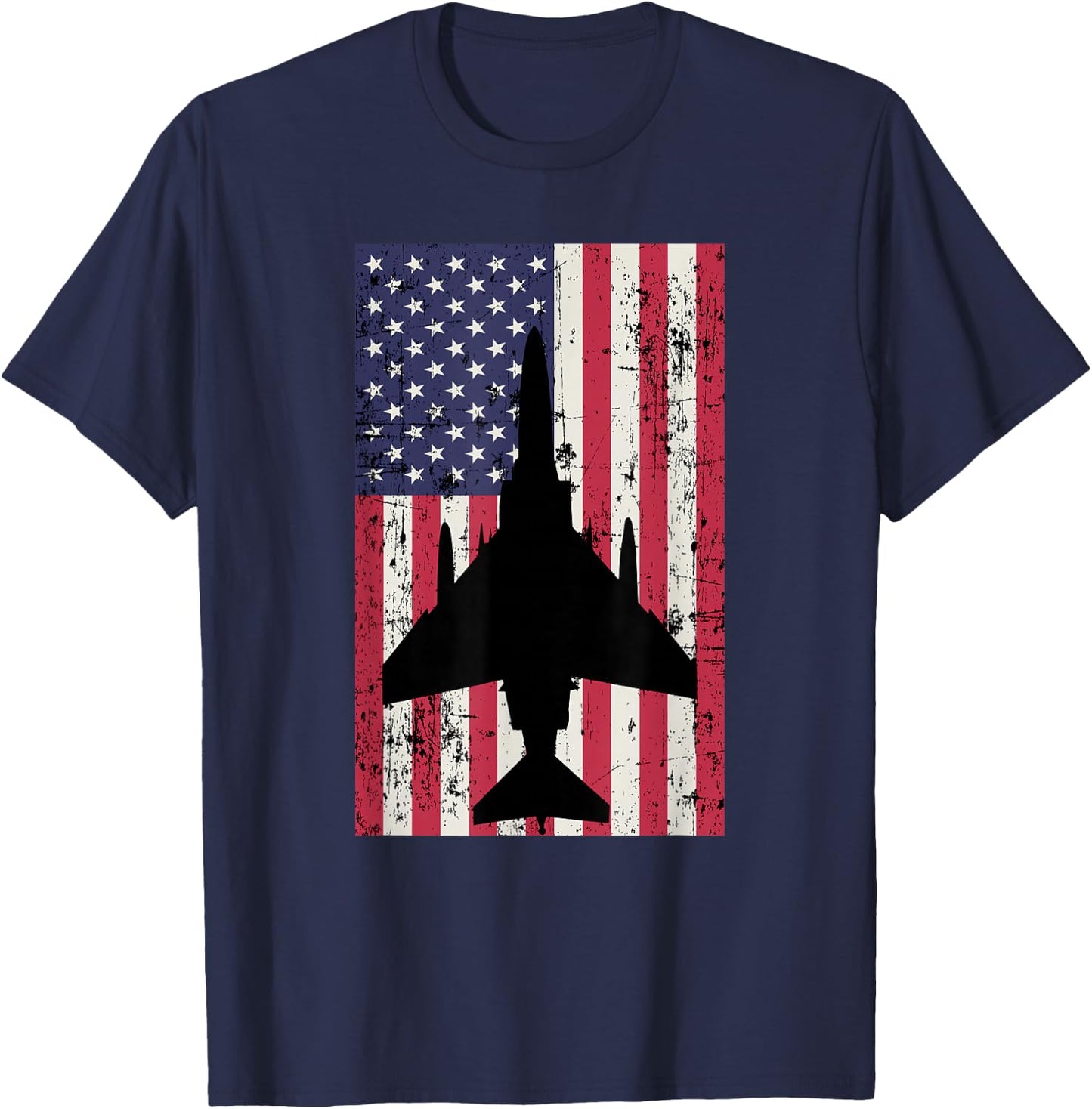 Patriotic F-4 Phantom American flag T-Shirt - T-Shirt | Navy