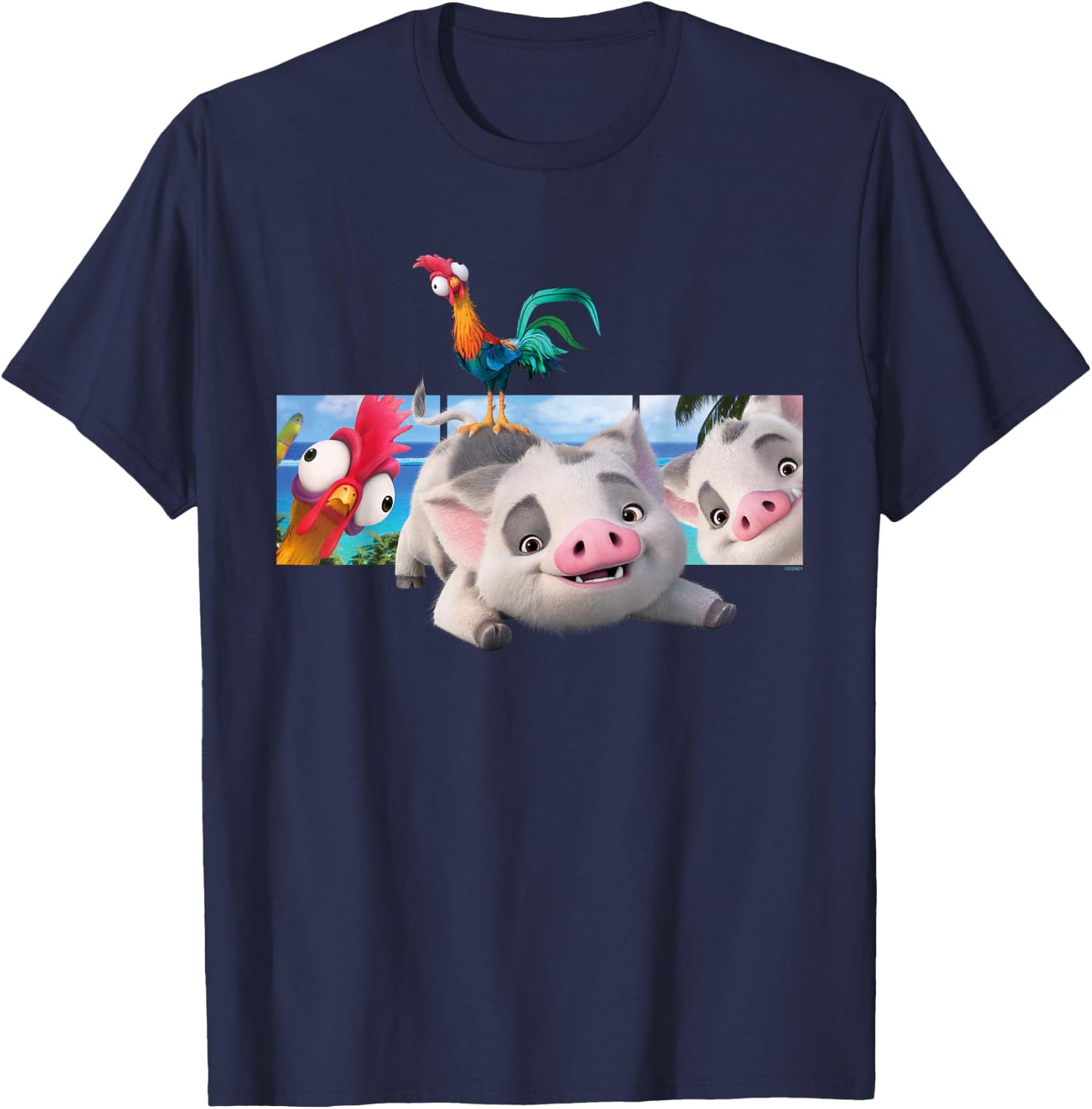 Disney Moana 2 Best Beach Friends Pua and Heihei T-Shirt - T-Shirt | Navy