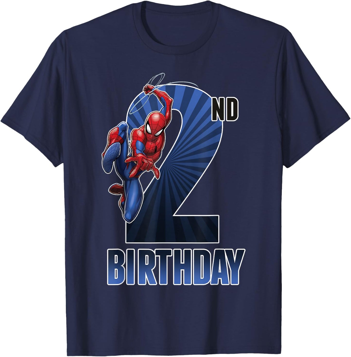 Marvel Spider-Man Swinging 2nd Birthday Graphic T-Shirt - T-Shirt | Navy