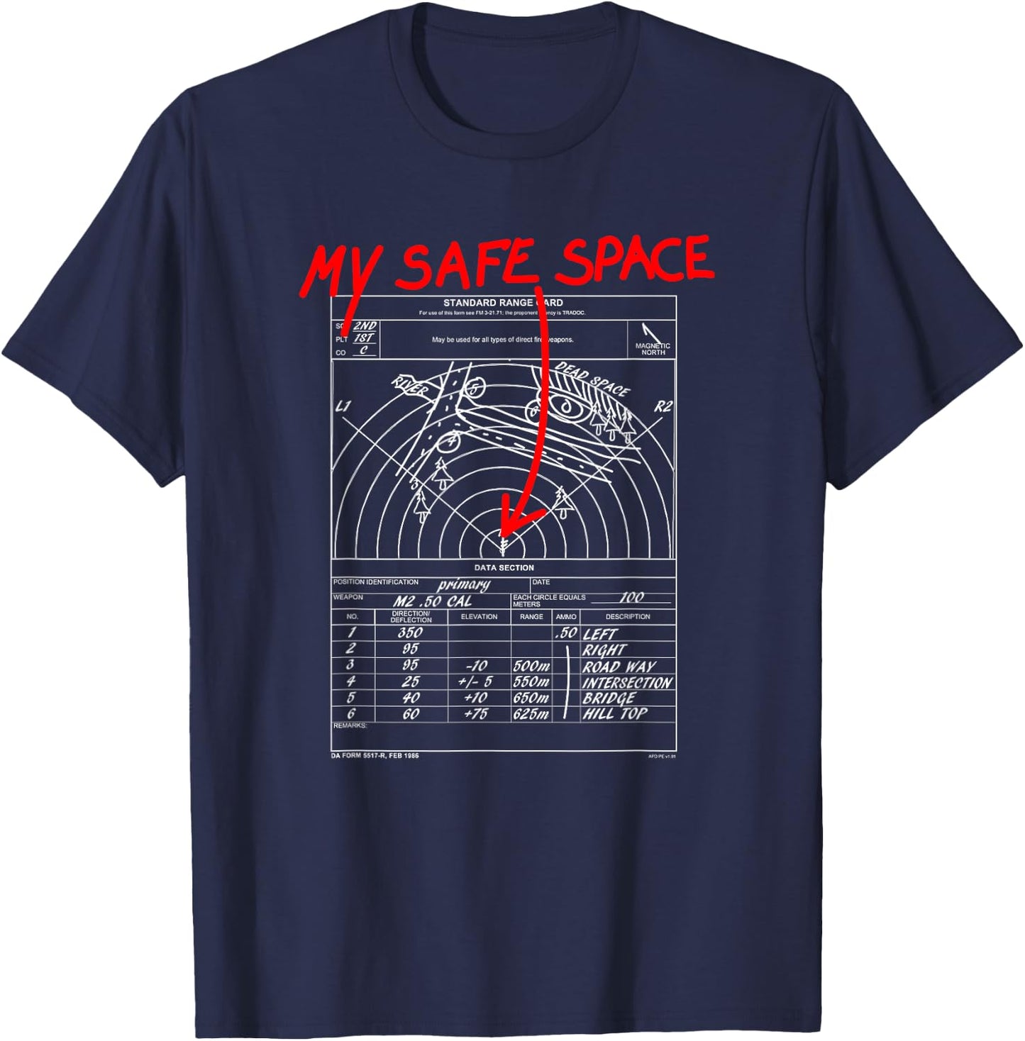 My Safe Space - Range Card Shirt T-Shirt - T-Shirt | Navy