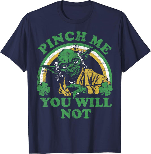 Star Wars St. Patrick's Day Yoda Pinch Me Rainbow T-Shirt - T-Shirt | Navy