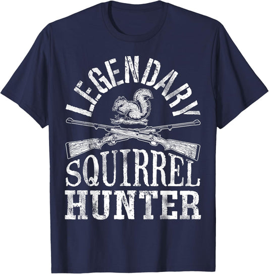 Legendary Squirrel Hunter T shirt Hunting Funny Vintage Gift T-Shirt - T-Shirt | Navy