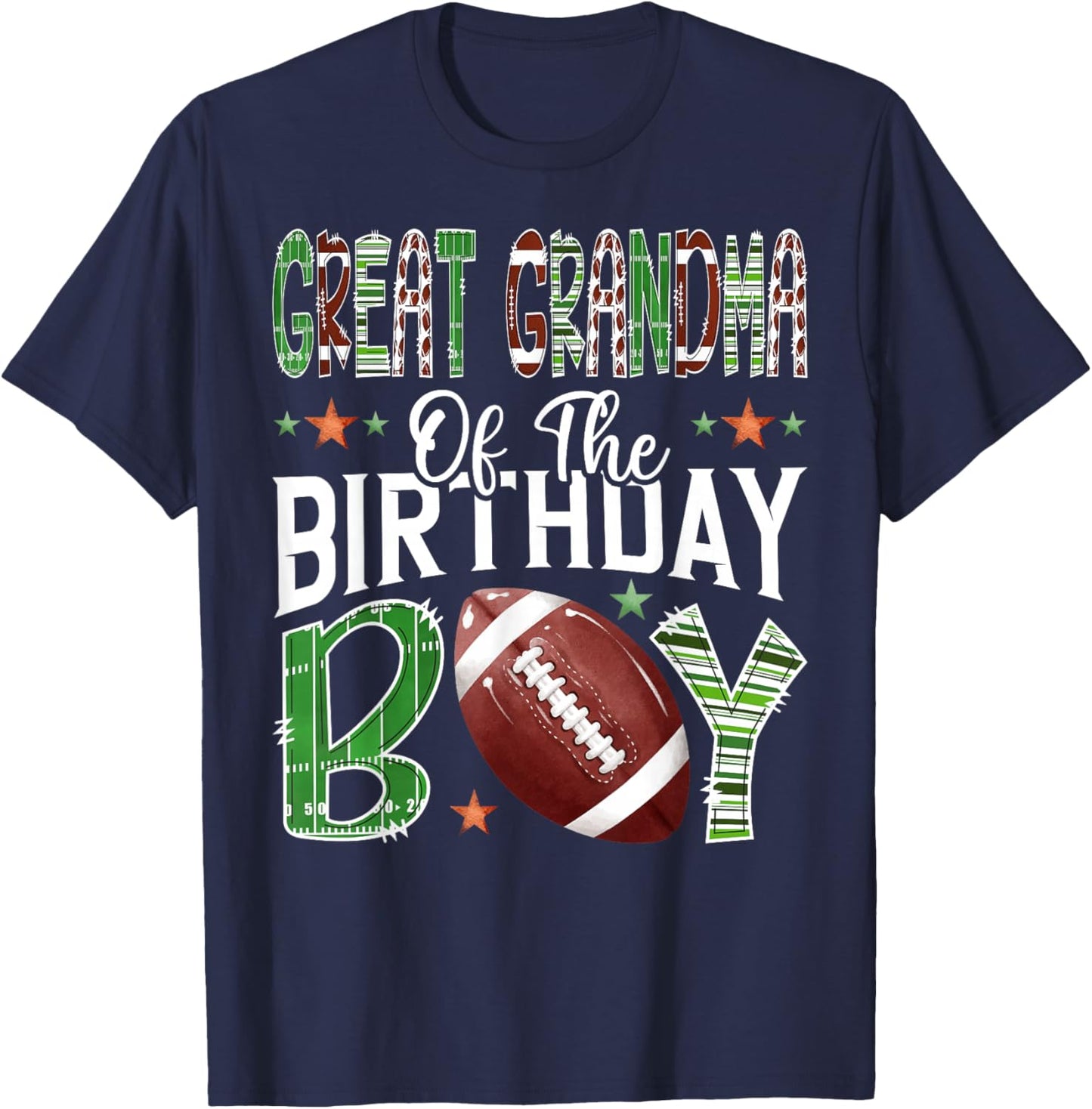 Great Grandma of The Birthday Boy Game Day Football Lover T-Shirt - T-Shirt | Navy
