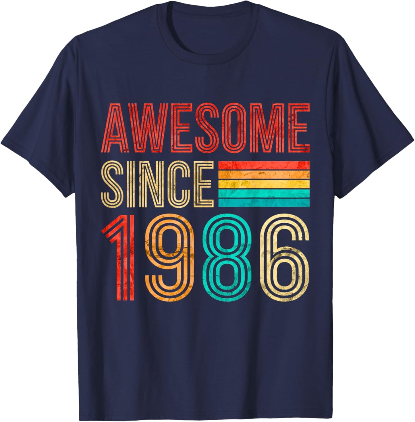 40 Birthday Men 40yr Awesome Vintage 1986 40th Birthday T-Shirt - T-Shirt | Navy