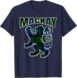 MacKay Clan Kilt Tartan Lion Namesake Scottish T-Shirt - T-Shirt | Navy