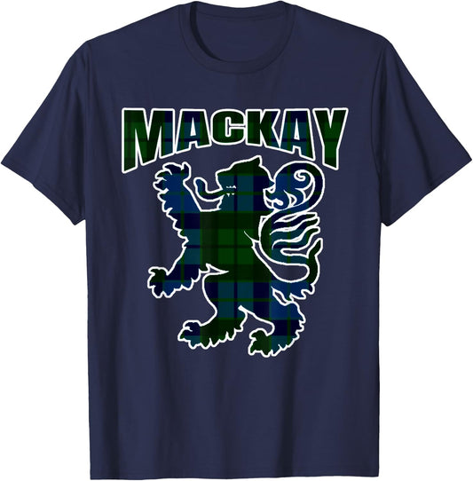 MacKay Clan Kilt Tartan Lion Namesake Scottish T-Shirt - T-Shirt | Navy