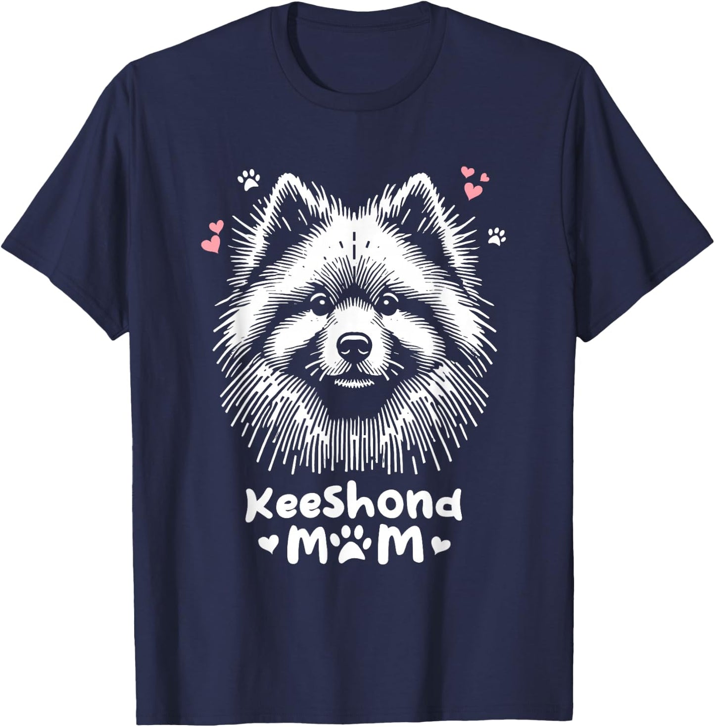 Keeshond Mom Keeshonden Dog T-Shirt - T-Shirt | Navy