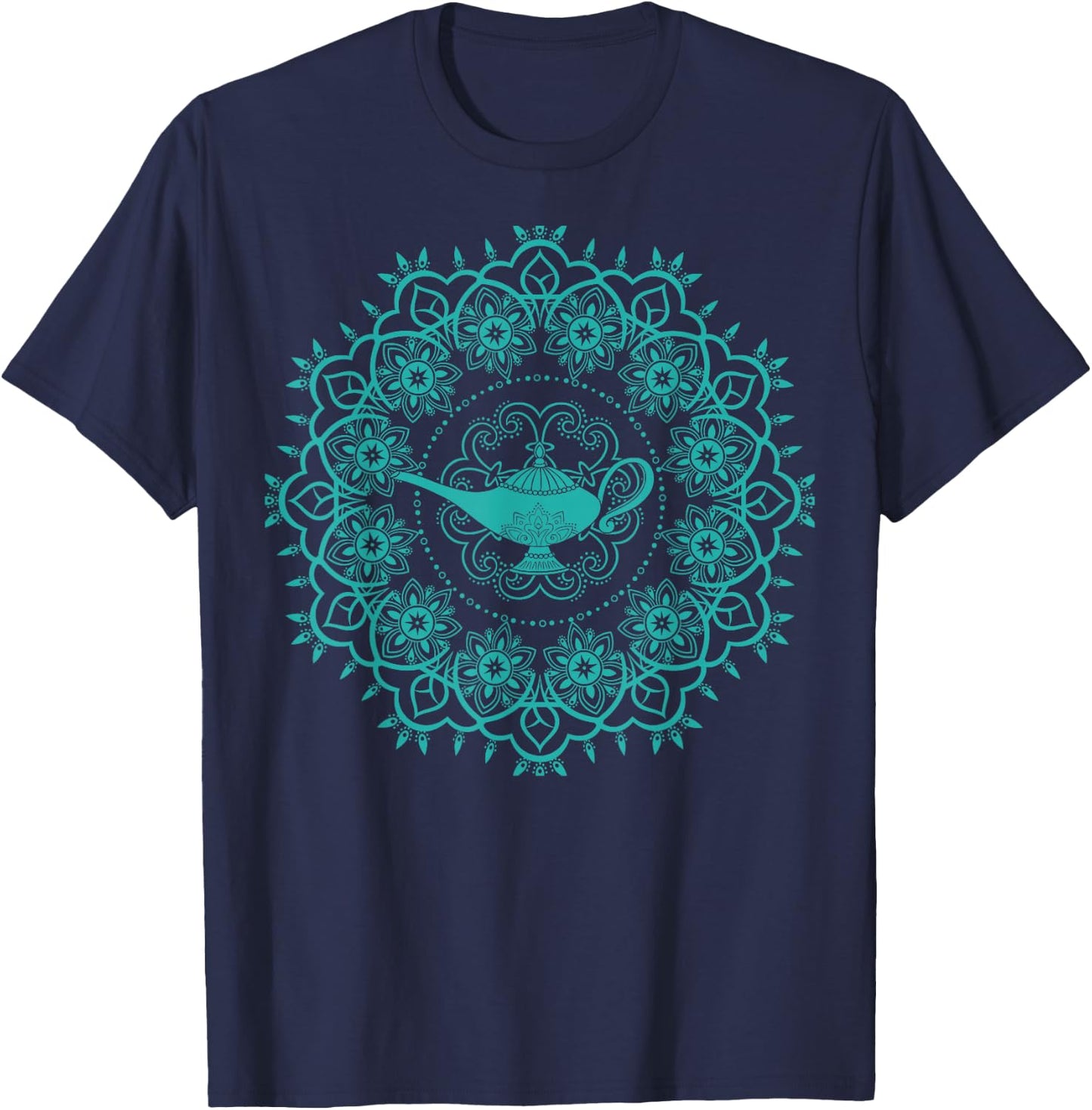 Disney Aladdin Genie's Lamp Teal Mandala T-Shirt - T-Shirt | Navy