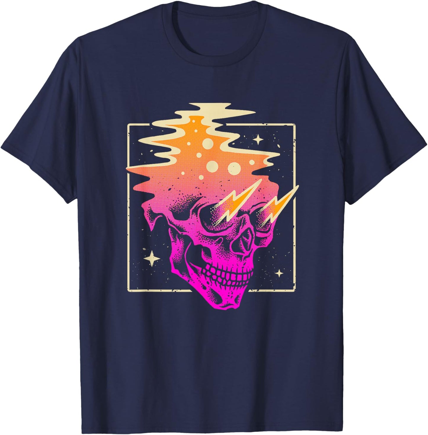 Skull Vaporwave Aesthetic Gothic Pastel Goth Grunge Outfit T-Shirt - T-Shirt | Navy