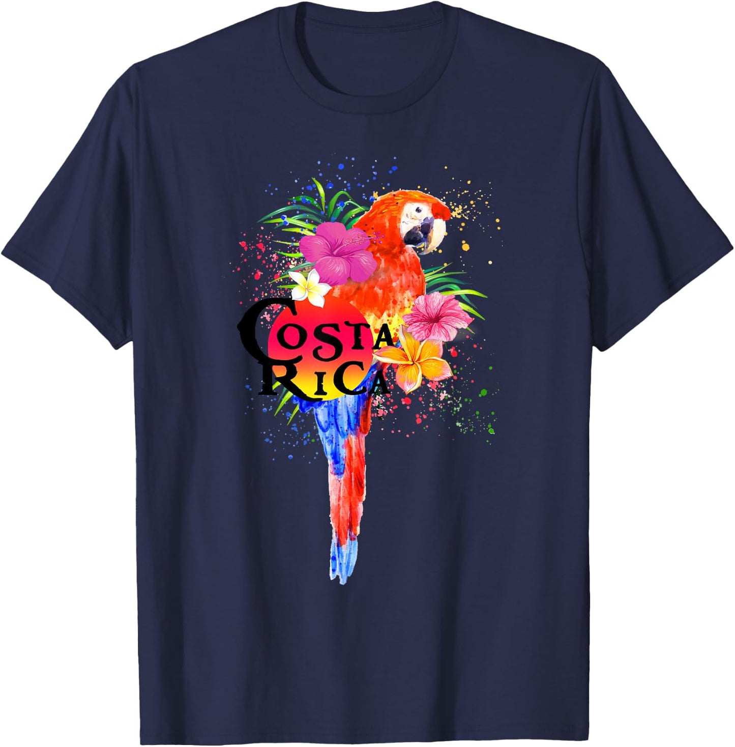 Costa Rica Tropical Parrot Colorful T-Shirt - T-Shirt | Navy
