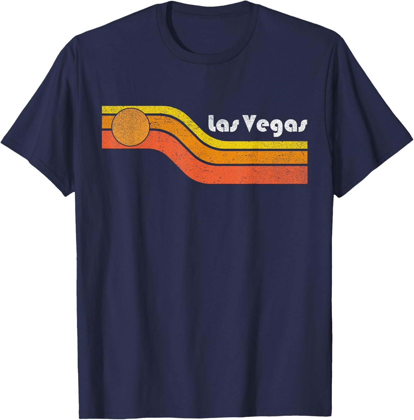 Las Vegas - 80s 70s Vintage Father's Mother's Day T-Shirt - T-Shirt | Navy
