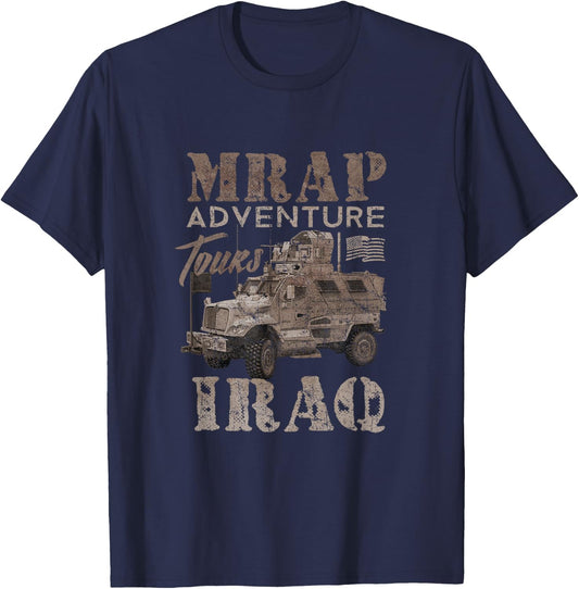 Military Veteran IRAQ Army MRAP adeventures shirt T-Shirt - T-Shirt | Navy