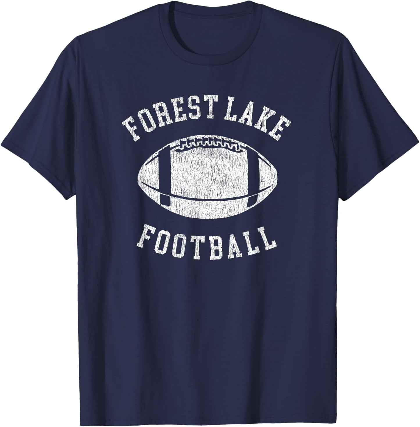 Forest Lake Football Distressed Vintage 80's Throwback Class T-Shirt - T-Shirt | Navy