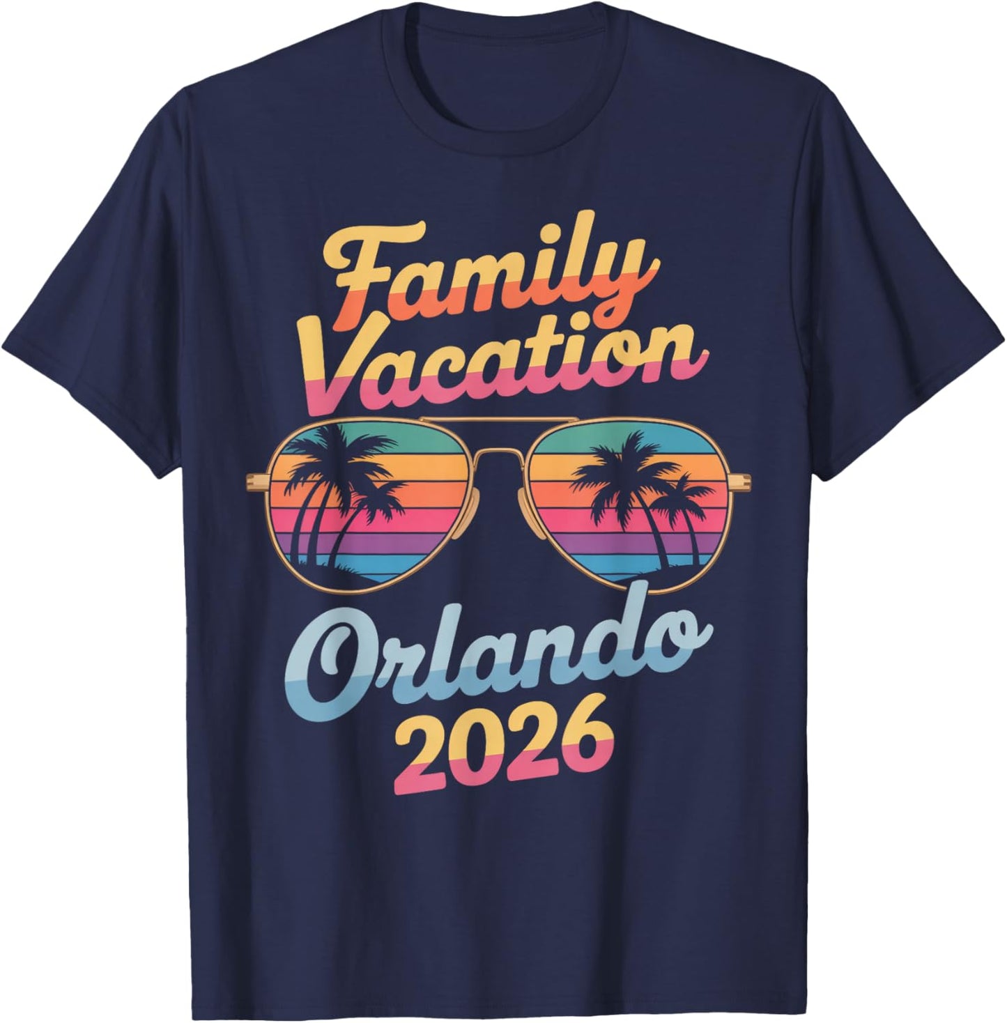 Orlando 2026 Family Trip Matching Florida Vacation Souvenirs T-Shirt - T-Shirt | Navy