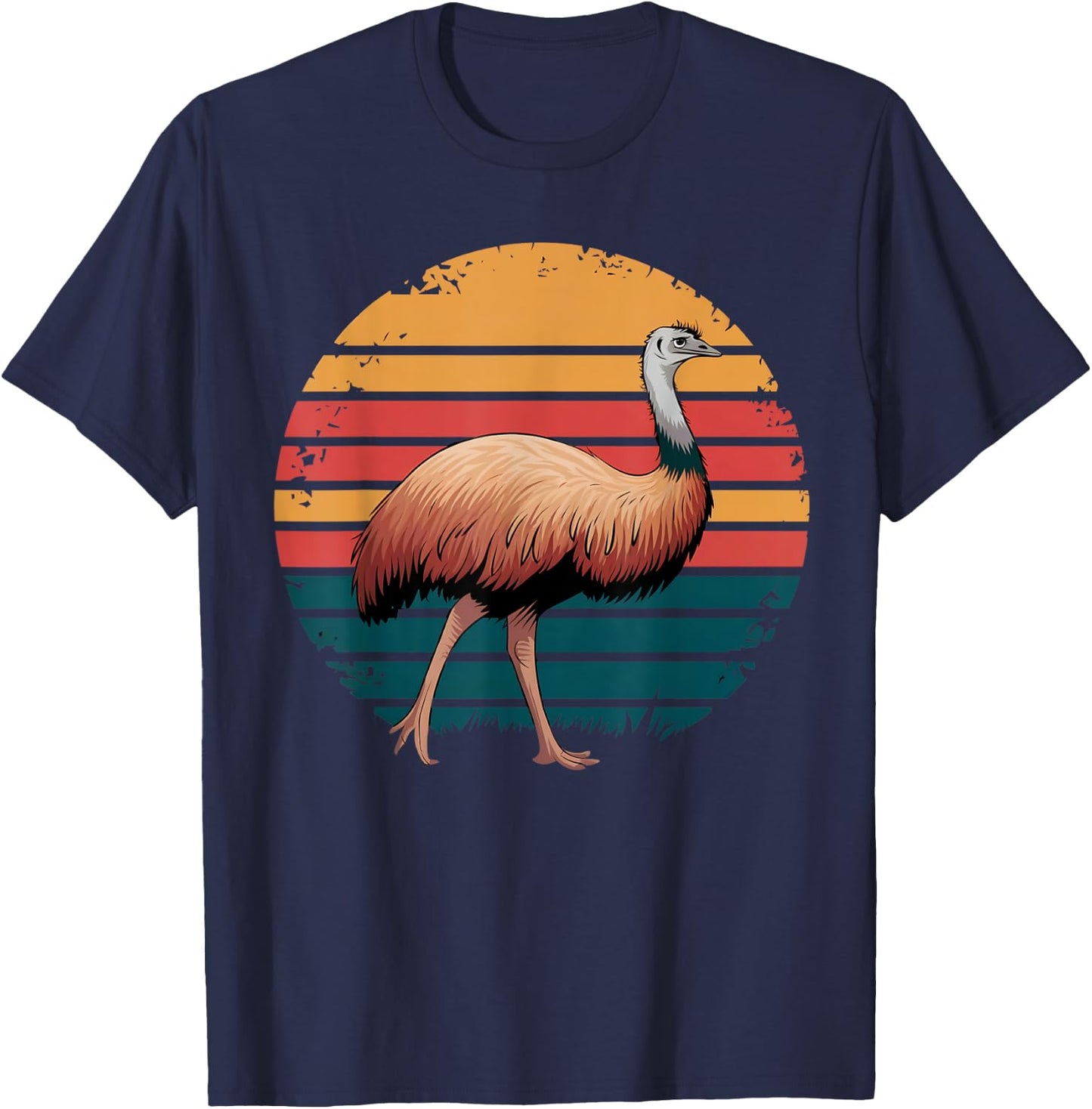 Retro Vintage Emu Bird Wildlife Nature Lover Gifts T-Shirt - T-Shirt | Navy