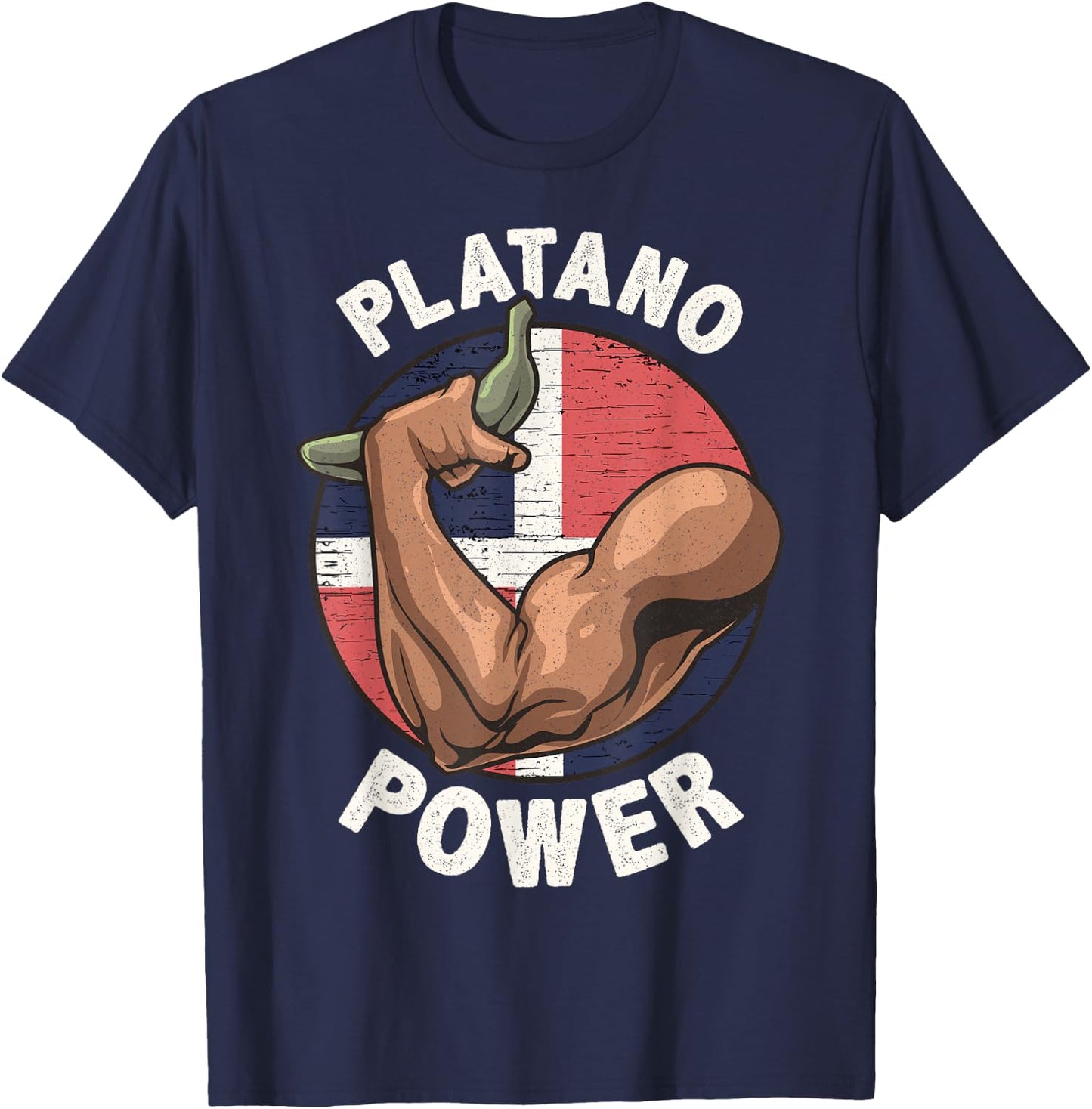 Platano Power Dominican Republic Pride Merch T-Shirt - T-Shirt | Navy