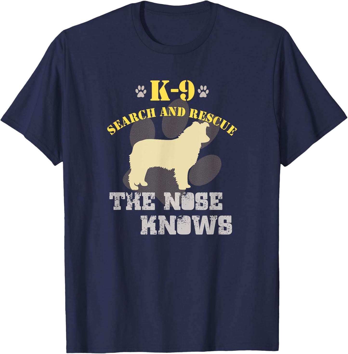 K9 Search & Rescue Dog Team Border Collie Tracking SAR T-Shirt - T-Shirt | Navy